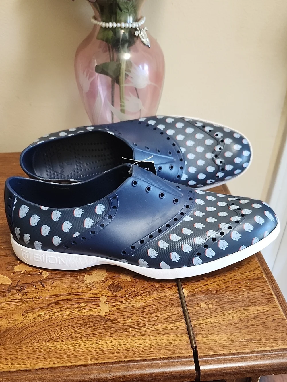 Men's Navy Patterned Slip-On Casual Loafers